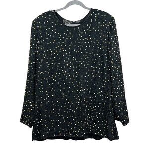 Vintage Jakelin Designs Womens Silk Blouse Sequins Beaded Lined Black Size 2X*